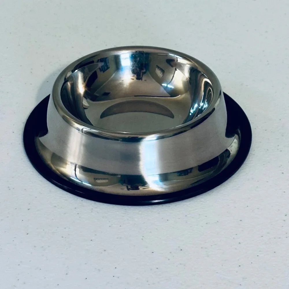 Small Pet Bowl Stainless Steel Cat Food Bowl Water Bowl with Non-Slip Base
